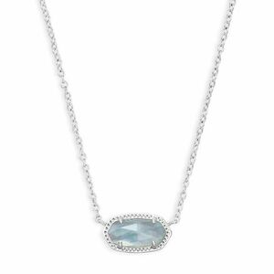 Kendra Scott Elisa Silver Pendant Necklace in Light Blue Illusion